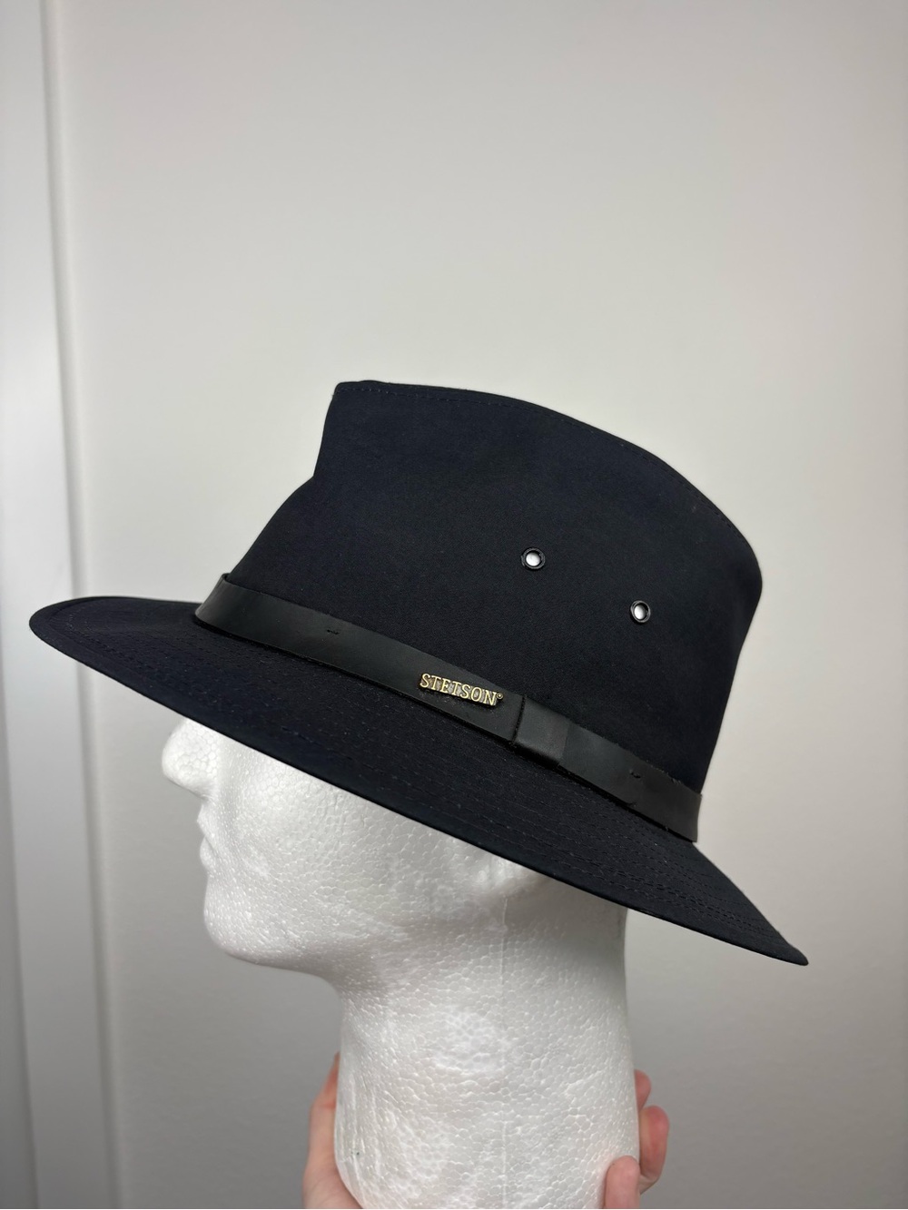 Stetson Water-Repellent Charcoal Fedora Style Hat - Size Medium